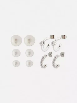 Wielopak kolczyków ze sztucznymi perłami