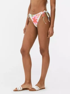 Wzorzysty dół od bikini z wiązaniem po bokach