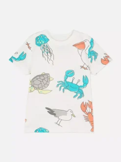 Wzorzysty T-shirt z krótkim rękawem