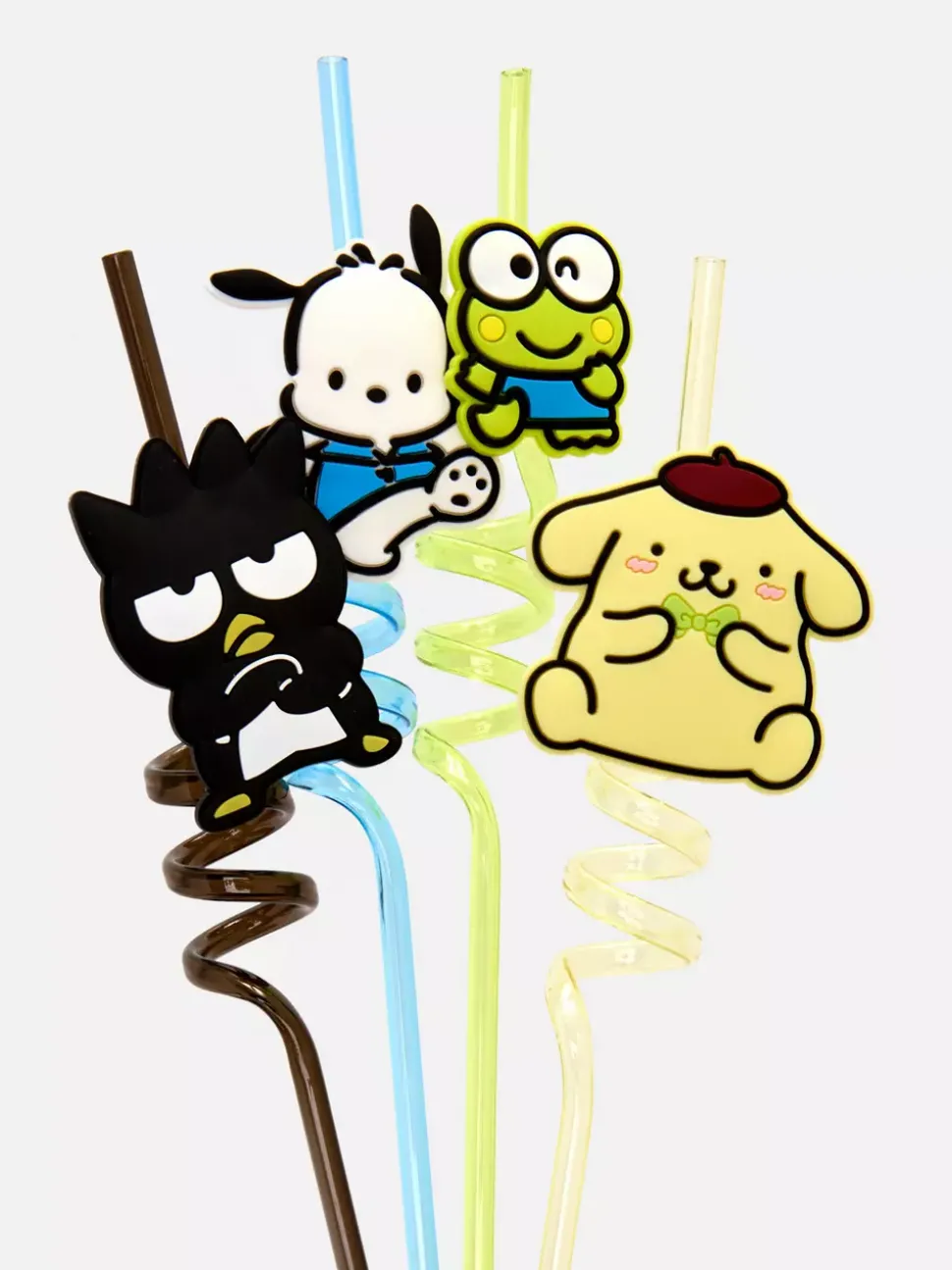 Zakręcone słomki z motywem Hello Kitty i przyjaciół, 4 szt.