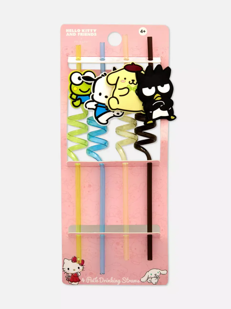 Zakręcone słomki z motywem Hello Kitty i przyjaciół, 4 szt.