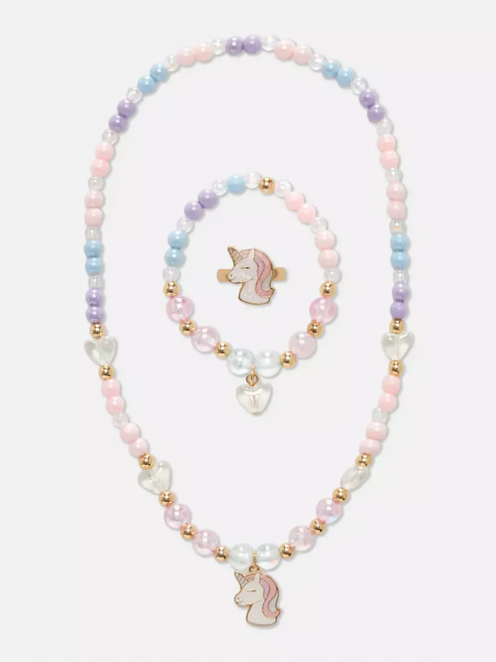 Zestaw biżuterii z motywem jednorożca, 3 szt.