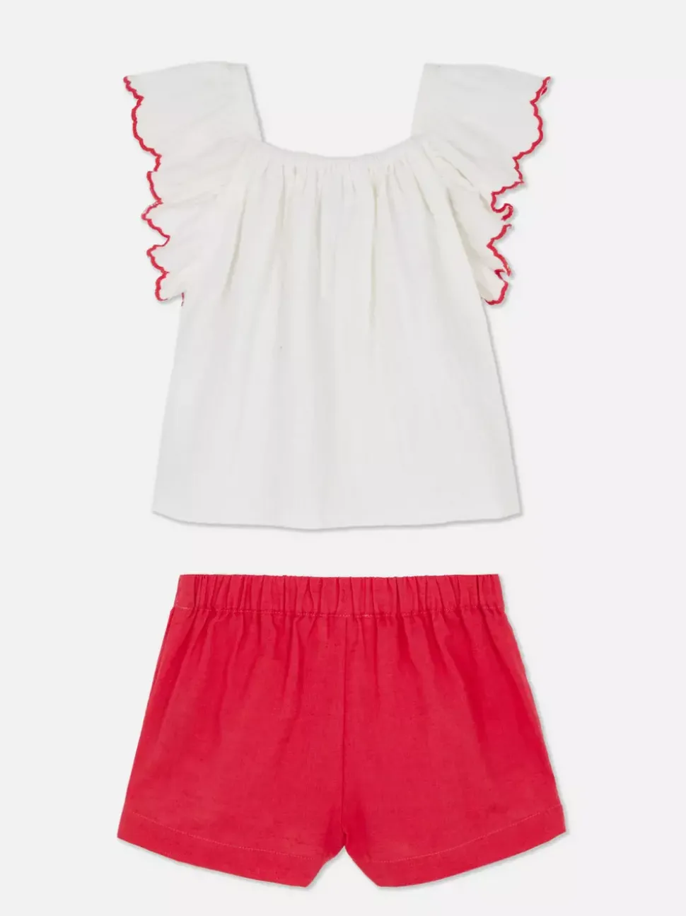 Zestaw z szydełkową bluzką i szortami