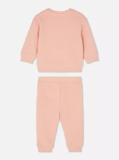 Zestaw z teksturowaną bluzą i spodniami dresowymi
